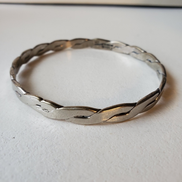 Taxco Mexico Sterling Silver Vintage Twisted Bangle Bracelet .925 - Picture 2 of 5